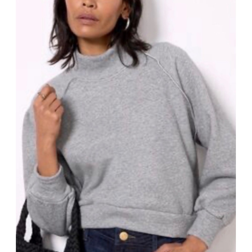 LNA Rhodes Fleece Pullover in Grey Size Medium